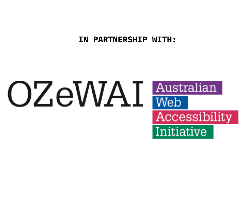 In Partnership with OZeWAI Australian Web Accessibility Initiative (logo)
